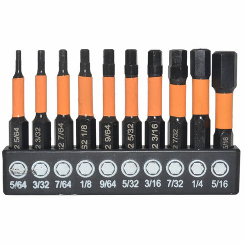Versatile 20-piece Allen Wrench Bit Set Featuring S2 Steel Metric And Inch Hex Drill Kit For Heavy Duty Fastener Work, Perfect For Pro Mechanics Hitting All Your DIY Projects Without Hassle Or Fumbling With Multiple Tools. 10-piece hex bit holder set with metric and inch sizes