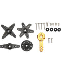 Beefy Digital Servo Featuring Rock Solid Metal Gears And Coreless Motor Waterproof Design Delivers Lightning Quick Response Plus 25 Kilogram Torque For 1 10 Scale Rcs Measuring 40 By 5mm Blue accessories set, including gears and screws.