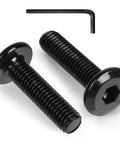 M6 Flat Head Hex Socket Cap Screws 1 X 20mm, 60 Pieces Stainless Steel 304 With Black Zinc Plating, Full Thread Bolts, Includes Hex Spanner