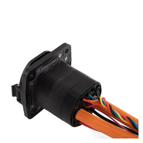 Built Different Ev Charging Adapter For Electric Cars Featuring Gbt Inlet Socket with connected wires, heavy duty design.