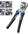 Heavy Duty Automatic Wire Stripper And Crimping Pliers, professional grade steel tool with ergonomic handles for efficient wire stripping.
