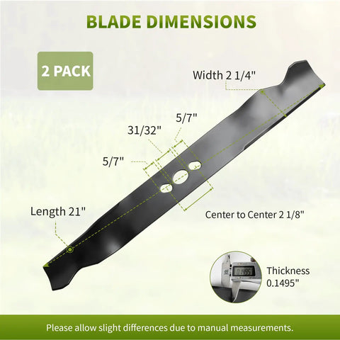 Replacement 2105200317A 21 Inch Mower Blades For Hyper Tough Murray Blackmax Walk Behind Mower dimensions diagram