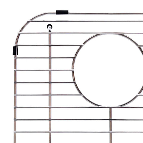 Corner of Stainless Steel Sink Protection Grid With Rear Drain For Most Double Bowl Sinks Built Tough With Raised PVC Feet