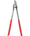 Heavy Duty 33 Inch Bypass Loppers With DualLINK MAXFORGED Power for tackling thick branches up to 2 inches, shown in steel and red.