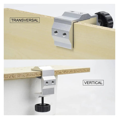 Flexible Third Hand Soldering Tool attached transversally and vertically on a workbench for PCB repair and jewelry making.