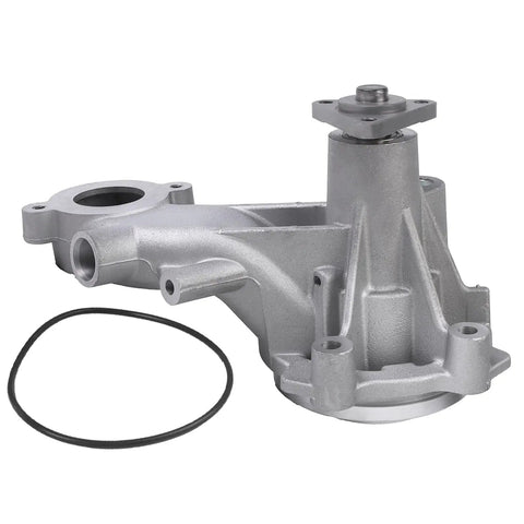 Engine Water Pump With Gasket Kit For 2011-2020 Ford F150 5.0L V8 And Mustang 5.0L 5.2L V8 showing silver housing and gasket.