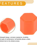 20 Pcs Wheel Lug Nut Dust Cap Covers, Fluorescent Orange Silicone Nut Protection Caps For Rims And Tire Screws, corrosion resistant