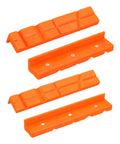Dual Size 5 Inch And 6 Inch Rubber Magnetic Vise Jaw Pads With V-Shaped Soft Jaws And Anti-Scratch Vise Covers For DIY Woodworking Clamping And Plumbing Projects Orange