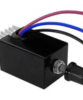 Universal 12V And 24V Motor Speed Controller with long knob and wiring, plug and play, for car, truck, fan, heater control