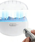 Upgraded Electric Nail Clipper With Adjustable Speeds And LED Light Automatic Trimmer displayed with a hidden rotating drum and control button.