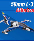RC Arrows 50mm L39 RC Plane With Vector Flight Stabilization System PNP Blue shown on a blue background