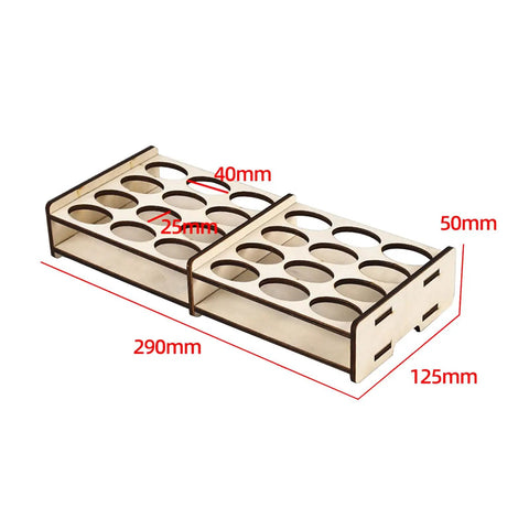 Legit Slick Wooden Paint Rack And Modular Pigment Organizer For Artists 290mm x 125mm timber unit for tube storage.