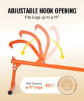 Timberjack Log Lifter With Adjustable Cant Hook And Rubber Grip Beefed Up Heavy Duty Tool For Rolling And Lifting Up To 15 Inch Logs