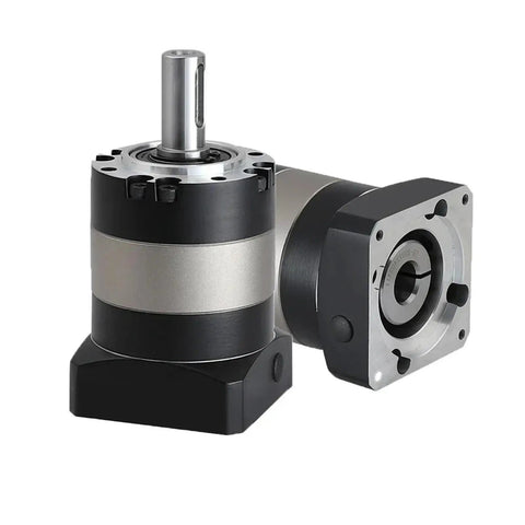 Top Shelf Planetary Gearbox Motor Reducer Compatible With Nema 17 23 34 Steppers Featuring Ple160 35mm Mount and Beast Mode 50 To 1 Reduction close-up.