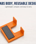 Pro Grade Rock Solid Magnetic Cabinet Hinge Jig With Exact Two Millimeter Gap Spacer Tool For Zero Headache Kitchen Cabinet Door Alignment and Furniture Projects, orange ABS body design