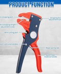 Diagram of 2 In 1 Self Adjusting Wire Stripper And Cutter With Depth Stop Automatic Wire Stripping Pliers Crimp Tool features labeled