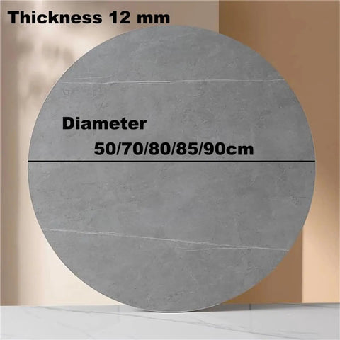 Thick Natural Stone Lazy Susan Turntable featuring quiet 360 spin, 12mm thickness, available in 50-90cm diameters.