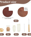 DIY Bag Corner Repair Kit with leather patches, cone needle, thread, and finger cots for repairing purses and leather bags.