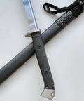 34 Inch Handmade Full Tang High Carbon Steel Samurai Katana With Scabbard For Practice, Collection, Outdoor Use And Display, Badass TPR Grip