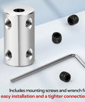 Six 5mm To 5mm Shaft Couplers For Motors Rigid Set Screw Steel Motor Shaft Couplings Includes Screws And Allen Wrench Built Tough Easy Install 6 Pack, steel coupler with screws and wrench