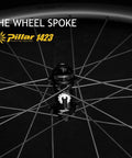 Close-up of Gravel Carbon Wheelset with Ceramic Bearings and Disc Brakes hub center with visible spokes