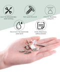 Heavy Duty Nickel Plated Shelf Pegs And Cabinet Support Pins For Quick Home Fixes displayed in hand, showcasing zinc alloy components.