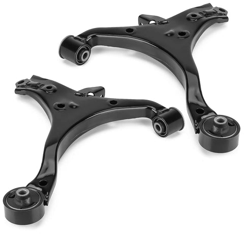 Front Lower Control Arm Suspension Kit For Honda Civic 2001 2002 2003 2004 2005 Not For SI Models With Ball Joints Sway Bar End Links Outer Tie Rod Ends 8 Piece Beefed Up Replacement, black steel pair
