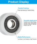 Premium Nylon Round Pulley With Double Sealed Chrome Steel Ball Bearings, 1 Inch Wheel And 8mm Bore close-up view showing design and bearings.