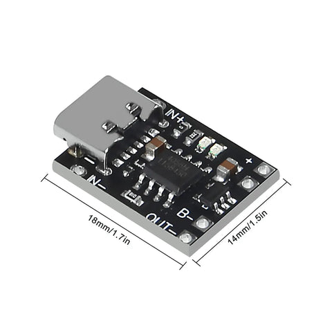 No Sweat Usb Type C Lithium Battery Charger Board 10 Pack 3.7v To 4.2v Fast Charge Module with LED status lights, compact board size.