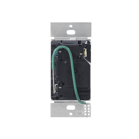 Back view of Sleek White Companion Dimmer Switch Designed For No Sweat Multi Location Wiring And Flawless Pairing With Sunnata Pro LED Plus Controllers Chill Smooth Dimming Easy Retrofit Fix with wiring.