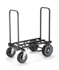 All Terrain Utility Cart With 550 Pound Load Capacity Rolling Dolly For Heavy Duty Transport Adjustable Bed Length From 30 To 52 Inches Treaded Wheels And Locking Casters Ergonomic Handles At Each End Black Finish