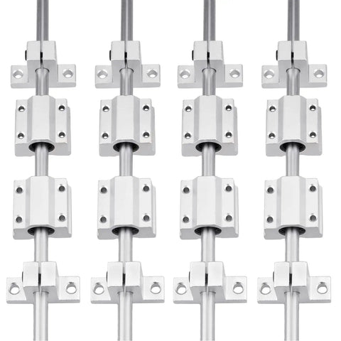 20 Pcs Pack 8mm Linear Motion Rod Shaft Guide Set With Four 400mm Rails Eight SCS8UU Linear Slide Blocks And Eight SK8 Rod Rail Supports
