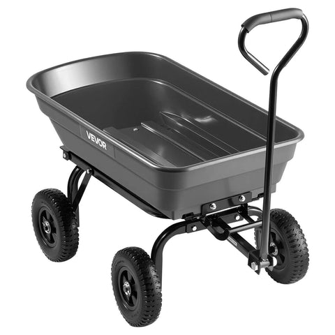 Heavy Duty Workhorse 400Lb Capacity Wheelbarrow Dump Cart With 8 Inch Flat Free Tires And Quick Release Dump System Built For Easy Load And Haul Of Soil Gravel Firewood Or Crops Great For Home Garden Farm And Yard Projects