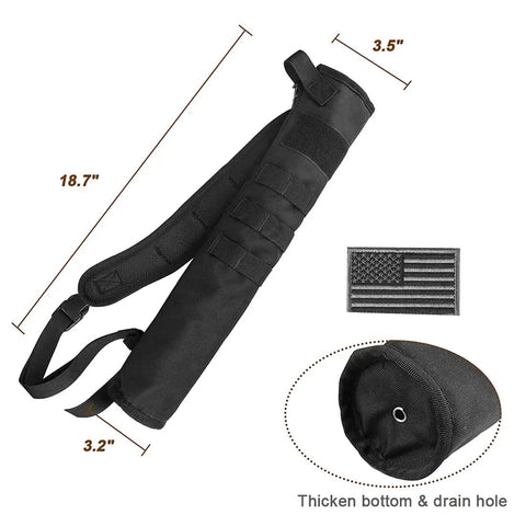 Lightweight Back And Hip Arrow Quiver Dual Use Foldable Bag For Target Shooting 3 Point 5 Inch Opening Holds 12 To 18 Arrows