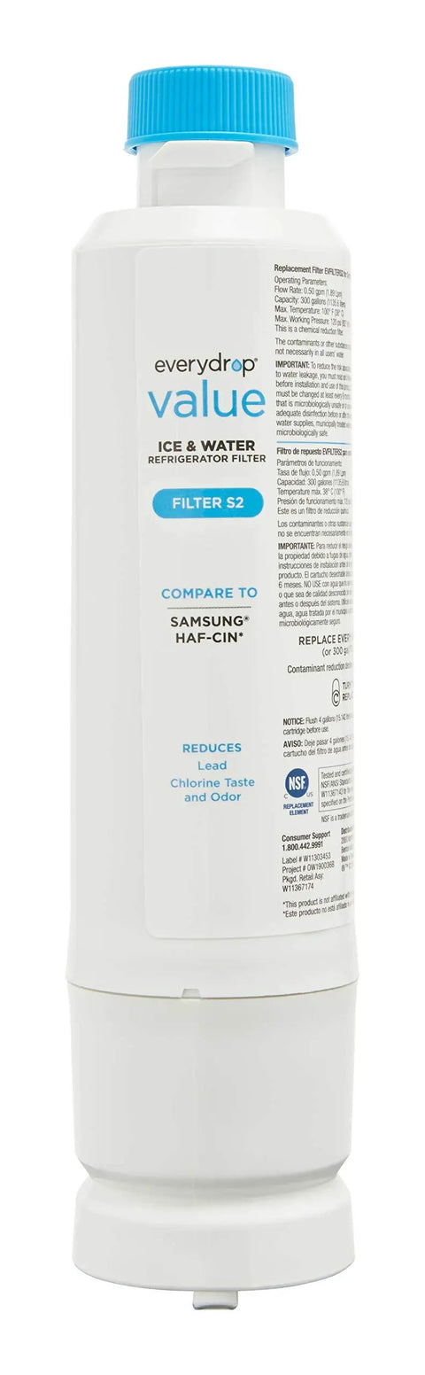 Samsung DA29-00020B Compatible Water Filter EVFILTERS2 Replacement Single Pack NSF Certified to Reduce Lead Chlorine Taste and Odor