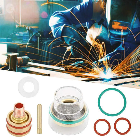Tig Welding Kit With Glass Cup Torch Collet Argon Arc Accessories Copper Rubber Components Replacement Parts for WP9 WP20