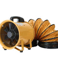 Beefy 10 Inch High Velocity Industrial Blower Fan With 16 Feet Duct Hose Portable Ventilation for Workshops
