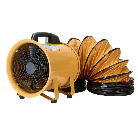 Beefy 10 Inch High Velocity Industrial Blower Fan With 16 Feet Duct Hose Portable Ventilation for Workshops