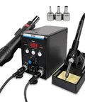 2 In 1 Digital Soldering Station With Hot Air Rework Tool And Pro Grade Soldering Iron, 100-500 C Adjustable Temperature, LCD display