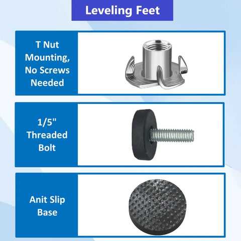16 Pack Adjustable Furniture Leveling Feet With One Quarter Inch Threads And Anti Slip Bases For Tables Desks Chairs Cabinets Dressers Outdoor Patio Furniture No Wobble Levelers Height Extenders Screw On