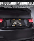 Badass Gold Spike License Plate Bolts And Screw Fastener Kit For Trucks And Cars Street Tough Anti Theft Vehicle Tag Frame Hardware All Season Aluminum Alloy Ride Ready Decor on black car with Texas plate.