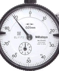 Dial Indicator 0.01mm Graduation, 10mm Range, Lug Back, Series 2 shown close-up, displaying measurement details and needle.