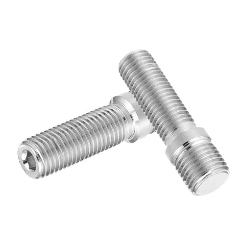 Upgrade Your Ride With Premium Lug Wheel Studs Kit Perfect For VW GTI Jetta And Passat Ensures Rock Solid Hub Connection And Max Durability For Safe Driving On Any Road Condition. pair of silver steel wheel studs