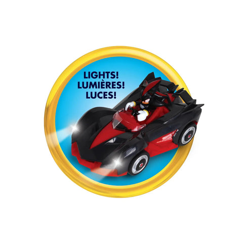 Shadow 3.5 inch car with light-up headlights from Sonic Racing CrossWorlds Slot Car Track Set With Rad Double Loop Action