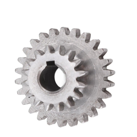 Heavy Duty Drop In Steel Duplicate Gear Set For Mini Lathes featuring a close-up of a stainless steel gear with teeth for 2-speed transmissions.