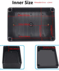 Badass Abs Black Junction Box Featuring Hella Waterproof IP67 Rating And Rock Solid Mounting Plate For Outdoor Arduino Builds And Electronics Housing Spanning 6 9 X 4 9 X 3 Inches Overall with inner dimensions labeled.