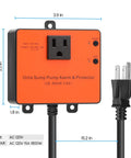 WiFi Sump Pump Monitor And Alarm With Real Time Status Alerts, Remote Notifications, Automatic Power Cutoff shown in orange