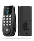 Keyless Entry Door Lock With Fingerprint Scanner, Smart Deadbolt For Front Door, Auto Lock, 100 PIN Codes, IP54 Waterproof, BHMA Grade 3, Easy Install, Includes 2 Keys, No Internet Needed.