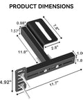 Product dimensions of the Straight Up Sturdy Headboard Bracket Kit For Adjustable Beds And Metal Frames shown in detail.