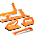 Push Block And Push Stick Set For Table Saw Router Table Band Saw And Jointer in orange with ergonomic handles, 5 Pack.